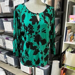 Calvin Klein Green and Black Top - Size L